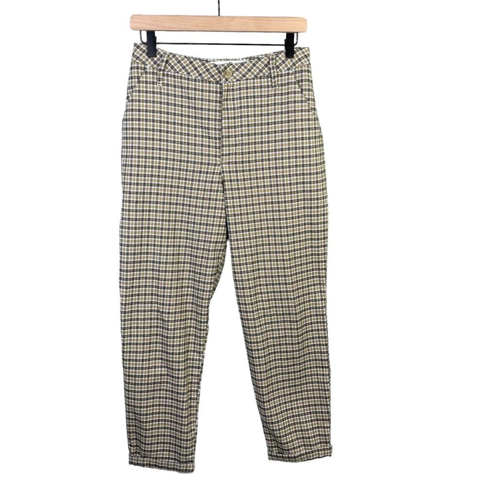 Hollister Pants Womens Size 7R Preppy Houndstooth Cropped Wide Ankle Relax Fit